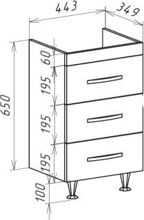 Тумба под раковину Bellezza Рокко 50см бежевый 00000010146